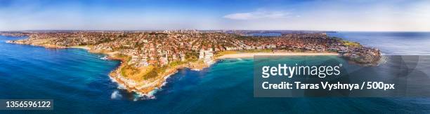 bondi colours,panoramic view of sea against sky - panoramic skyline stock pictures, royalty-free photos & images