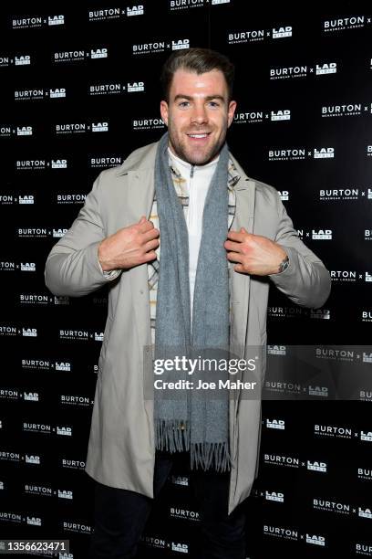 Bradley Simmonds attends Burton's Christmas party showcasing their new 1904 collection on December 01, 2021 in London, England.