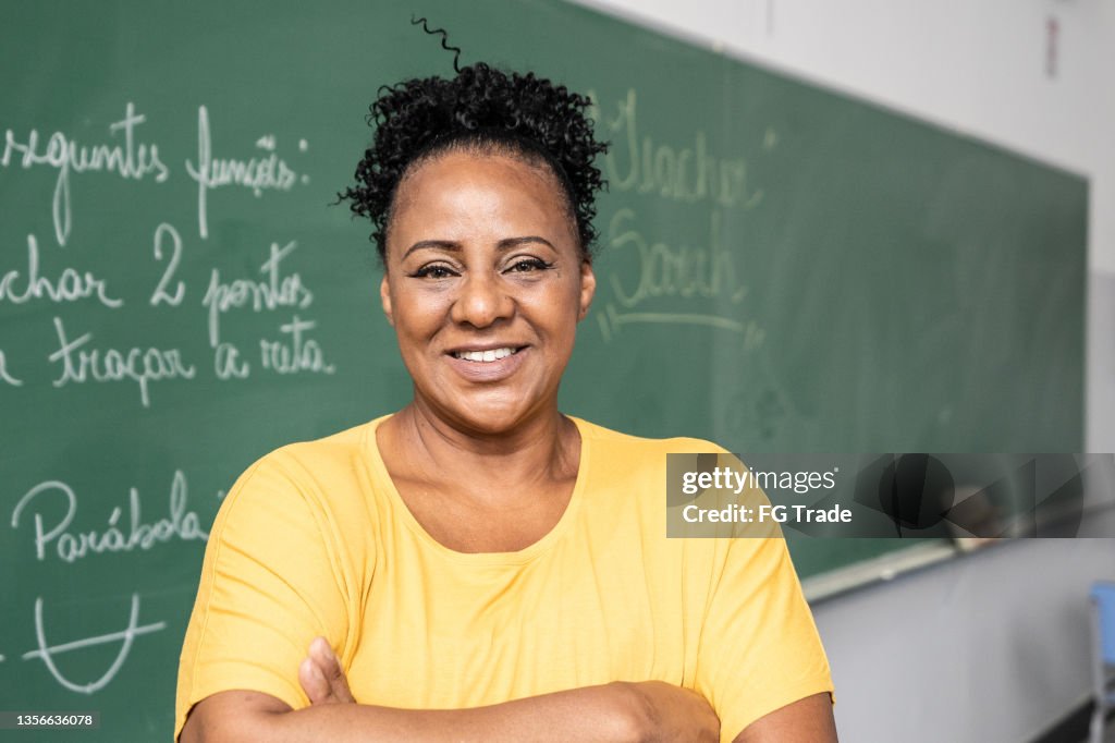 Portrait of a teacher in the classroom