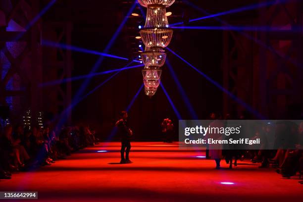 General view of runway area at Hakan Akkaya x Cinderella Bridal Capsule Collection at Tersane Istanbul on November 30, 2021 in Istanbul, Turkey.