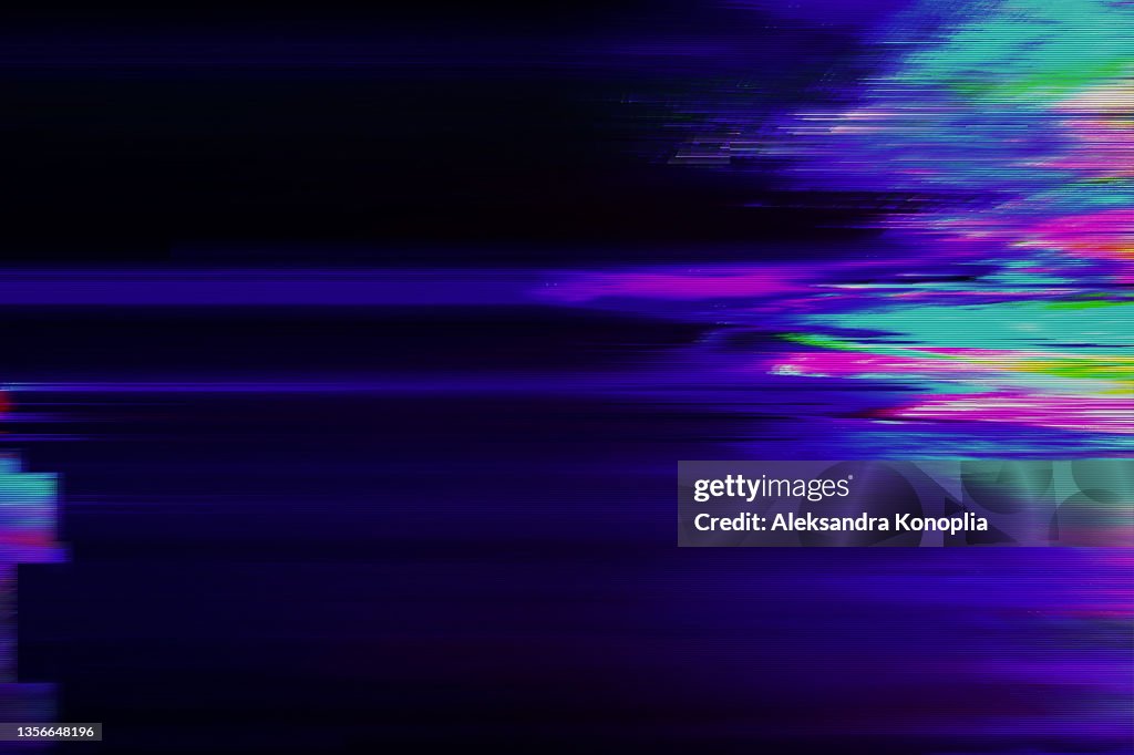 Motion Glitch interlaced Multicolored Distorted textured futuristic overlay background