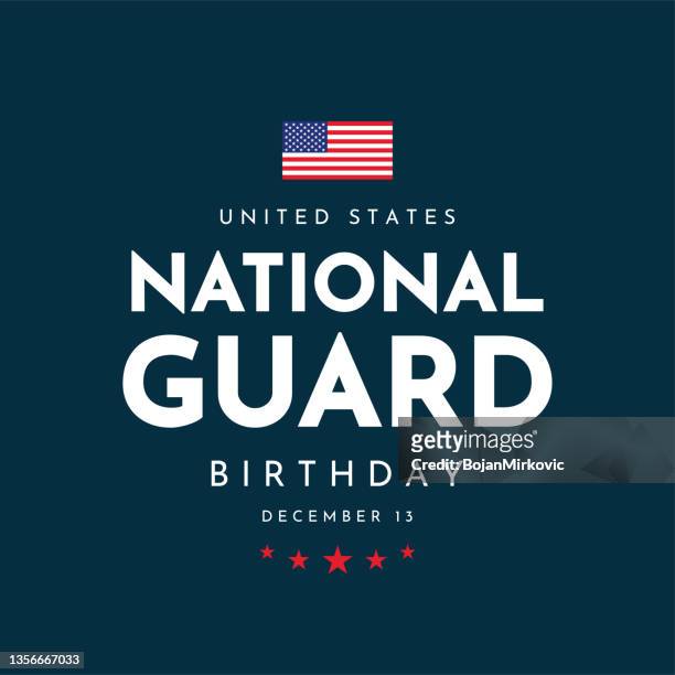 geburtstagskarte der nationalgarde der vereinigten staaten, hintergrund. vektor - national guard stock-grafiken, -clipart, -cartoons und -symbole