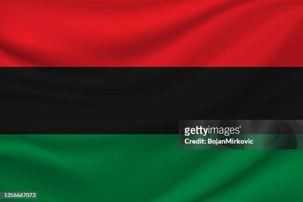 pan-african flag. afro-american flag. vector - black civil rights stock illustrations