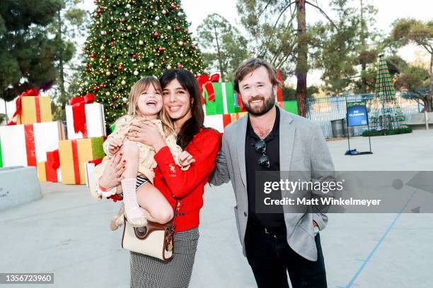 Haley Joel Osment and his family attend the Dodgers Holiday Festival at Dodger Stadium on December 01, 2021 in Los Angeles, California.