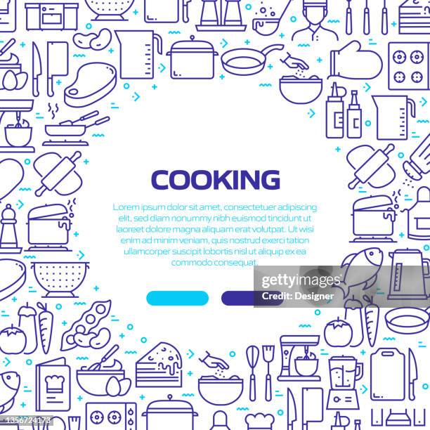 Cooking Related Pattern Design Web Banner High-Res Vector Graphic ...