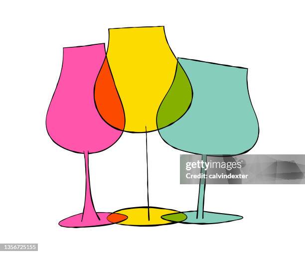 drinking glasses - drinking straw stock illustrations