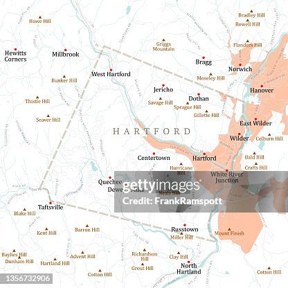 VT Windsor Hartford Vector Road Map VT Windsor Hartford Vector Road Map