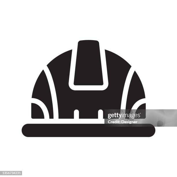 construction hat icon, vector symbol illustration. - electrical contractor working stock illustrations