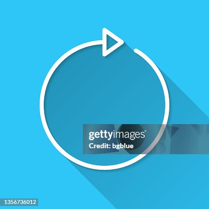 Refresh. Icon on blue background - Flat Design with Long Shadow Refresh. Icon on blue background - Flat Design with Long Shadow