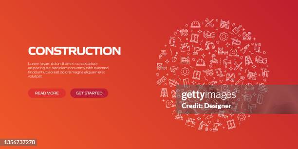 construction industry related pattern design web banner - electrical contractor stock illustrations