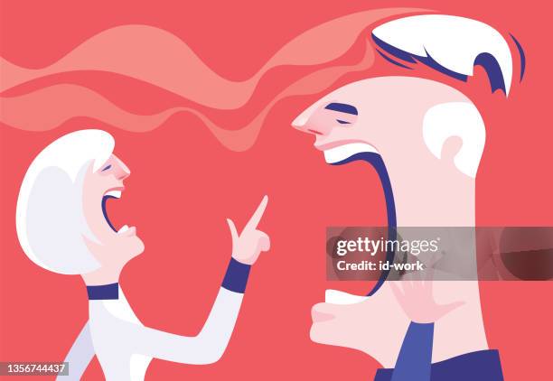 bildbanksillustrationer, clip art samt tecknat material och ikoner med senior woman laughing at husband while wig blown away from his head - pensionärskvinnor