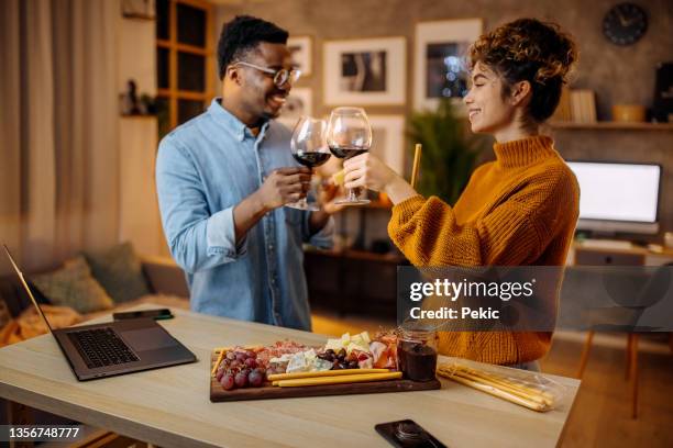 romantic dinner - wine enjoyment stock pictures, royalty-free photos & images