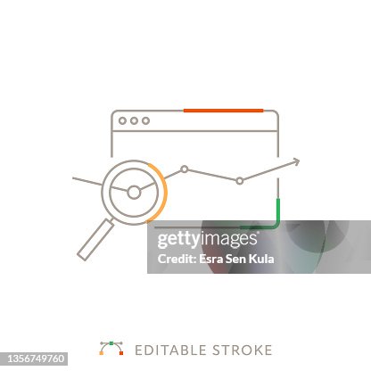 Line Chart Multicolor Line Icon with Editable Stroke Line Chart Multicolor Line Icon with Editable Stroke