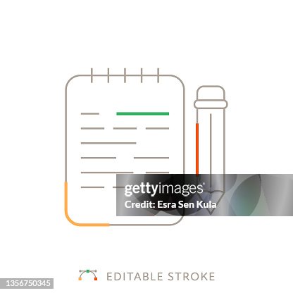Notepad Multicolor Line Icon with Editable Stroke Notepad Multicolor Line Icon with Editable Stroke