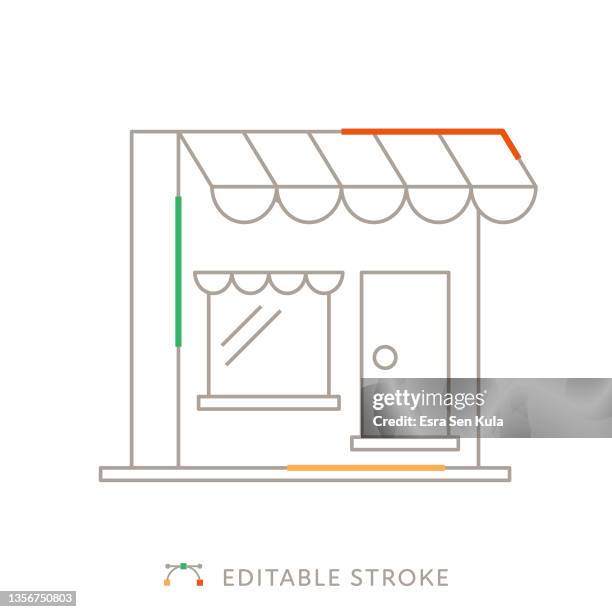 store multicolor line icon with editable stroke - boutique stock illustrations