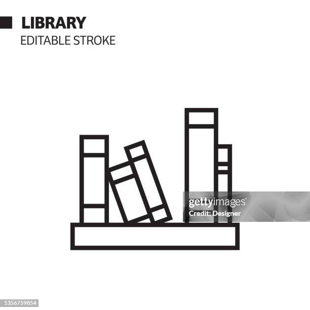 public library line icon, outline vector symbol illustration. - road side view stock illustrations