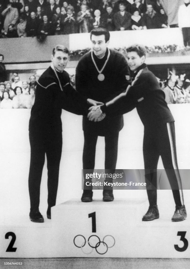 Calmat Alain Calmat, Manfred Schnelldorfer et Scott Allen sur le podium des ...