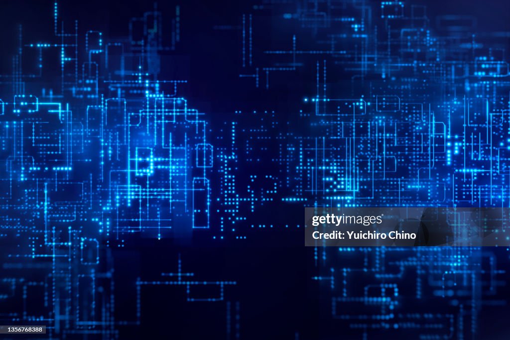 Futuristic digital circuit background