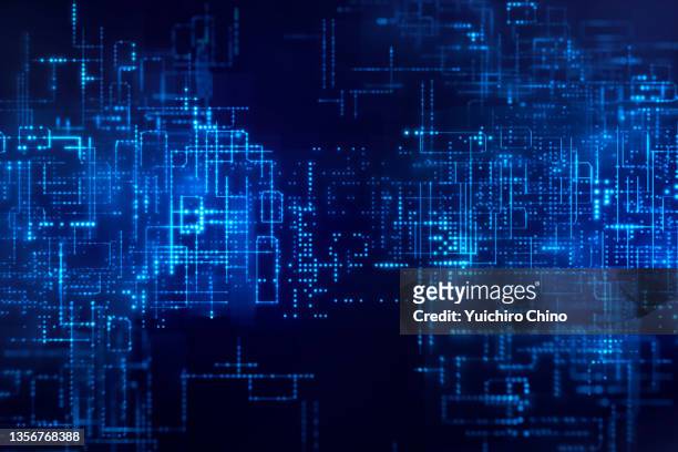 futuristic digital circuit background - electronic ストックフォトと画像