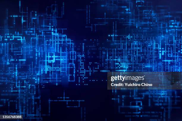 futuristic digital circuit background - printplaat stockfoto's en -beelden