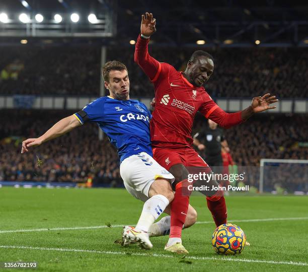 Sadio Mane of Liverpool during the Premier League match between Everton and Liverpool at Goodison Park on December 01, 2021 in Liverpool, England.