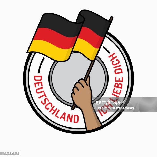 ilustraciones, imágenes clip art, dibujos animados e iconos de stock de insignia con bandera alemana - german flag
