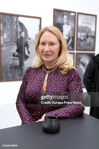 The granddaughter of Malaga painter Pablo Ruiz Picasso, Diana Widmaier Picasso, poses during the social celebration prior to the public opening of...