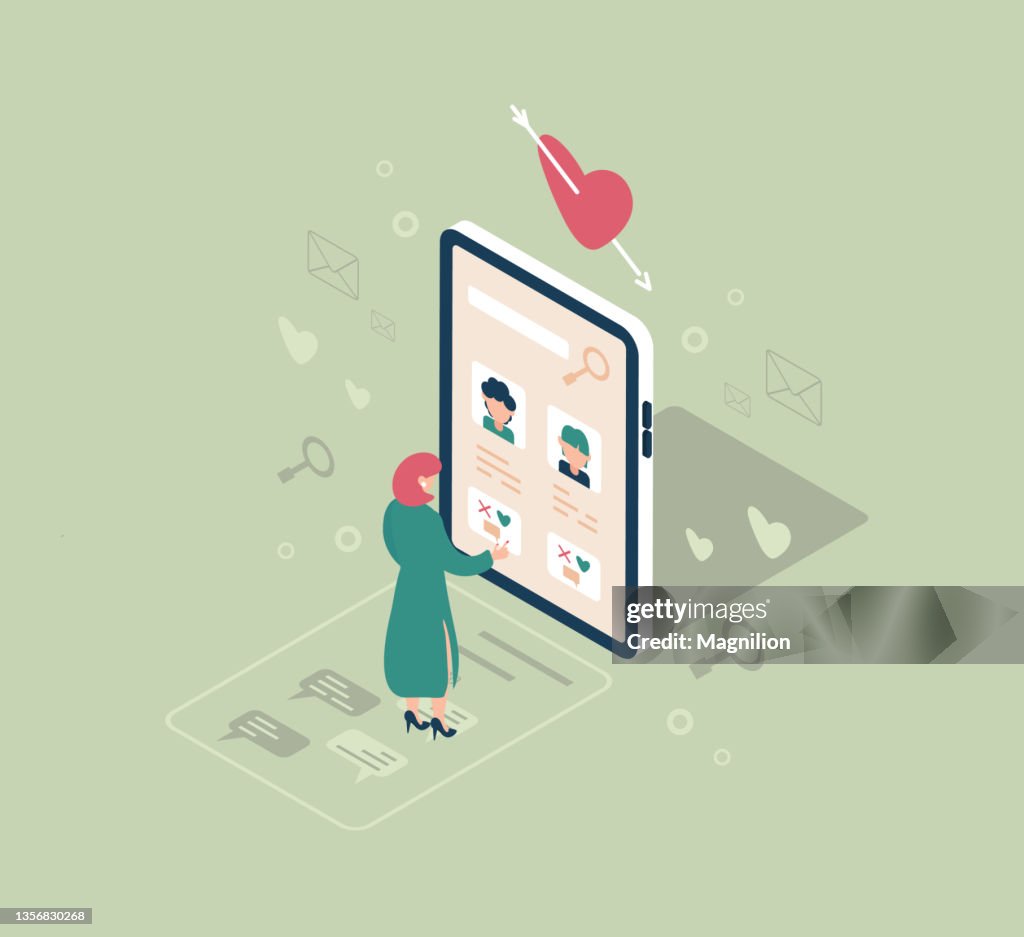 Dating App isometric vector