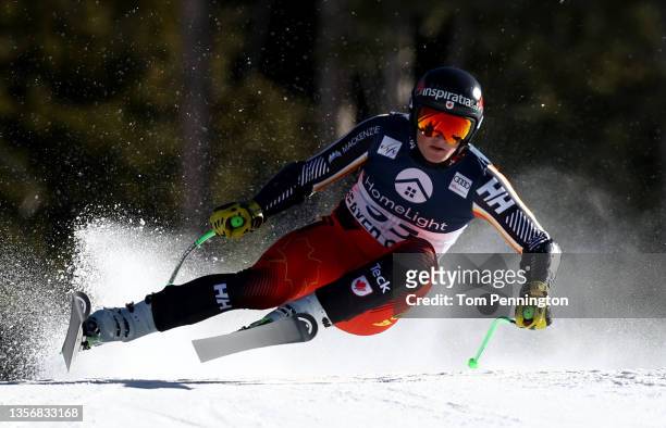 Broderick Thompson of Team Canada competes in the Men's Super G during the Audi FIS Alpine Ski World Cup at Beaver Creek Resort on December 02, 2021...