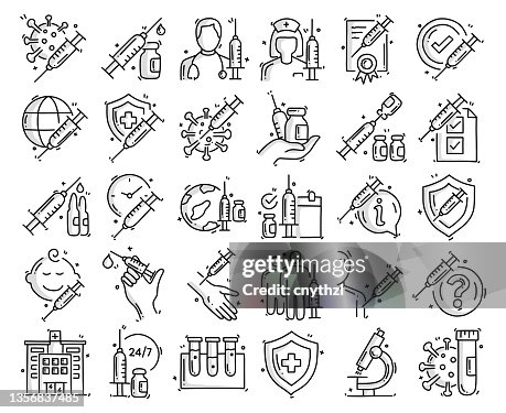 Vaccine Related Objects and Elements. Hand Drawn Vector Doodle Illustration Collection. Hand Drawn Icons Set. Vaccine Related Objects and Elements. Hand Drawn Vector Doodle Illustration Collection. Hand Drawn Icons Set.