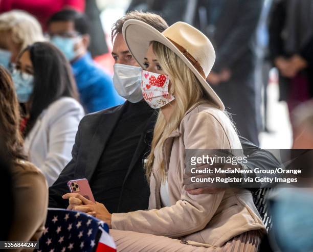 Irvine, CA Gennadii and Ryta Oberemole watch as their sister Evelina Oberemole is sworn in as a U.S. Citizen during a U.S. Naturalization ceremony at...