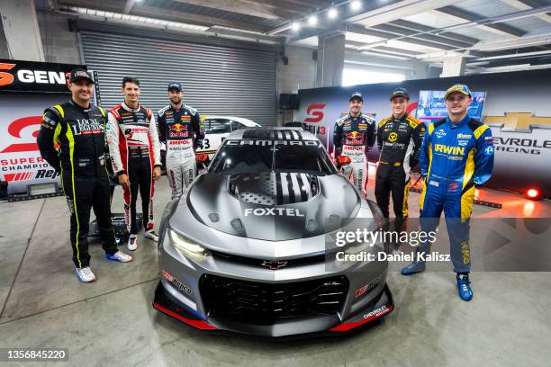 Supercar drivers Fabian Coulthard drives the Local Legends Holden Commodore ZB, Nick Percat drives the Brad Jones Racing Holden Commodore ZB, Shane...