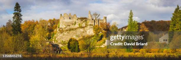 ruins of montaigle caslte - namur stock-fotos und bilder