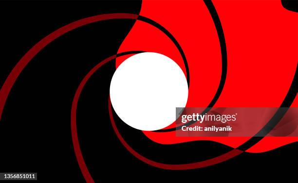 gun barrel of a secret agent - gun barrel stock illustrations