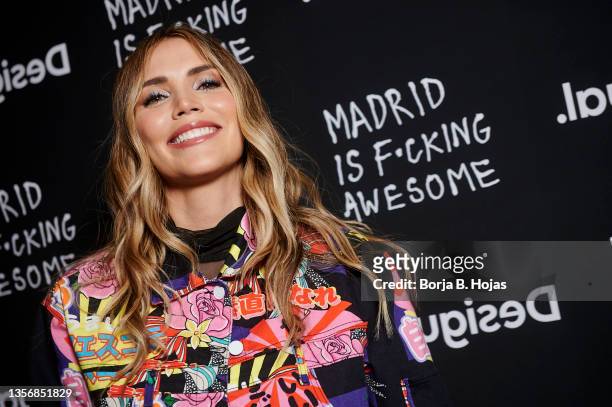 Rosanna Zanetti attends to photocall during the party opening for Desigual Flagship Store at Callao Square on December 02, 2021 in Madrid, Spain.