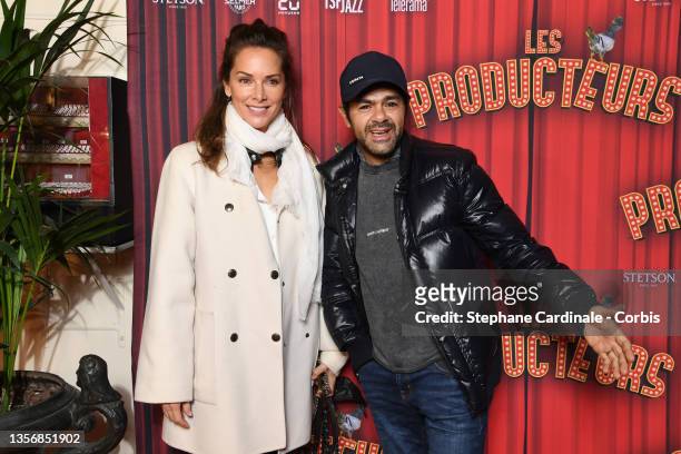 Mélissa Theuriau and Jamel Debbouze attend "Les Producteurs" Gala at Theatre de Paris on December 02, 2021 in Paris, France.