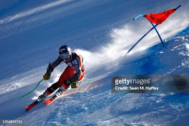 Trevor Philp of Team Canada competes in the Men's Super G during the Audi FIS Alpine Ski World Cup at Beaver Creek Resort on December 02, 2021 in...