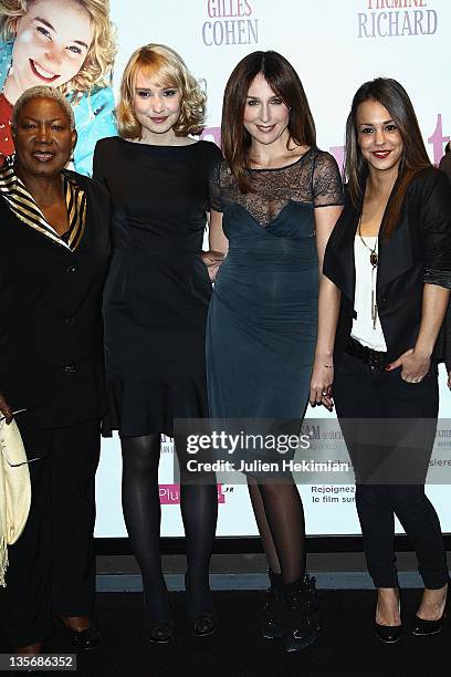 Firmine Richard, Deborah Francois, Elsa Zylberstein and Alice Belaidi attend 'Les tribulations d Une Caissiere' Paris premiere at UGC Cine Cite Bercy...