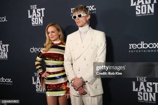 Heather Graham and Colson Baker attend the New York Premiere of "The Last Son" at iPic Theater on December 02, 2021 in New York City.