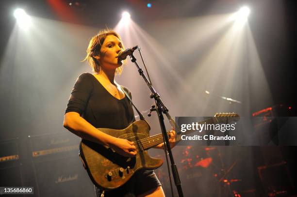 Meredith Sheldon performs on stage at Shepherds Bush Empire on December 12, 2011 in London, United Kingdom.