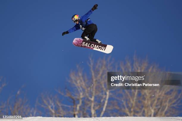 Hailey Langland of Team United States competes in the Women's Snowboard Big Air World Cup heats at Steamboat Resort on December 02, 2021 in Steamboat...
