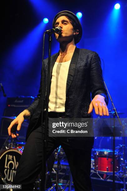 Jack Berkley of The Low Suns performs on stage at Shepherds Bush Empire on December 12, 2011 in London, United Kingdom.