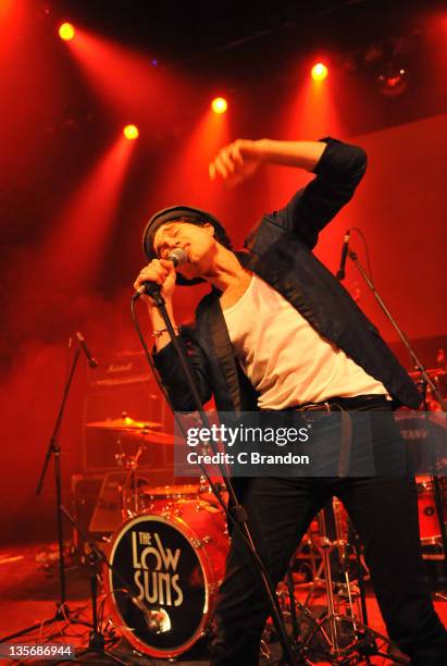Jack Berkley of The Low Suns performs on stage at Shepherds Bush Empire on December 12, 2011 in London, United Kingdom.