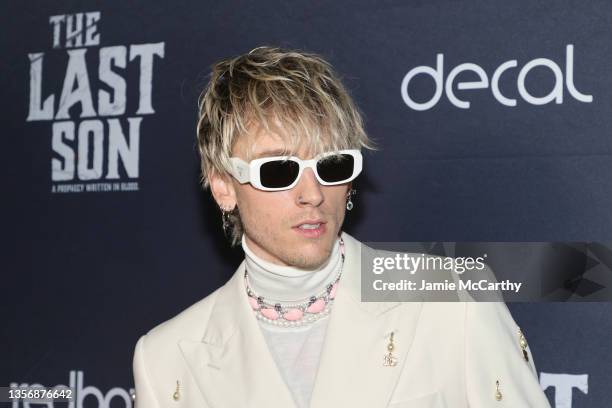 Colson Baker attends as Redbox hosts red carpet screening for upcoming western film "The Last Son" at IPIC, Fulton Market on December 02, 2021 in New...