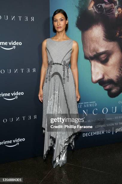 Janina Gavankar attends the Los Angeles Premiere of Amazon Studios' "Encounter" at Directors Guild of America on December 02, 2021 in Los Angeles,...