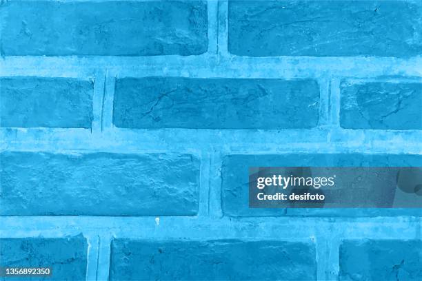 bright empty blank vibrant turquoise blue colored brick pattern wall texture grunge vector backgrounds with light shade masonry joints - roof shingles texture stock illustrations