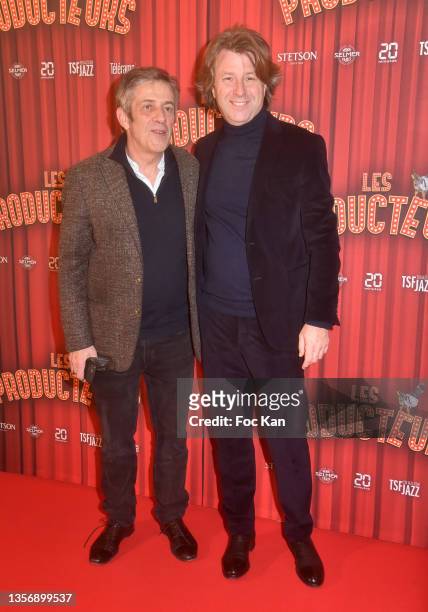 Stéphane Hillel and Richard Caillat attends the "Les Producteurs" Gala at Théâtre de Paris on December 02, 2021 in Paris, France.
