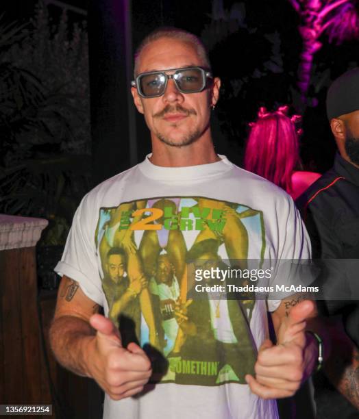 Diplo attends the Ocean Drive Magazine Art Basel cover party at The Ritz Carlton, South Beach on December 2, 2021 in Miami Beach, Florida.