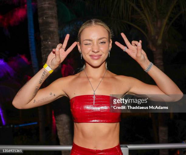 Charly Jordan attends the Ocean Drive Magazine Art Basel cover party at The Ritz Carlton, South Beach on December 2, 2021 in Miami Beach, Florida.