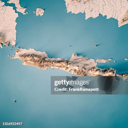 Java Island 3d Render Topographic Map Neutral High-Res Stock Photo ...